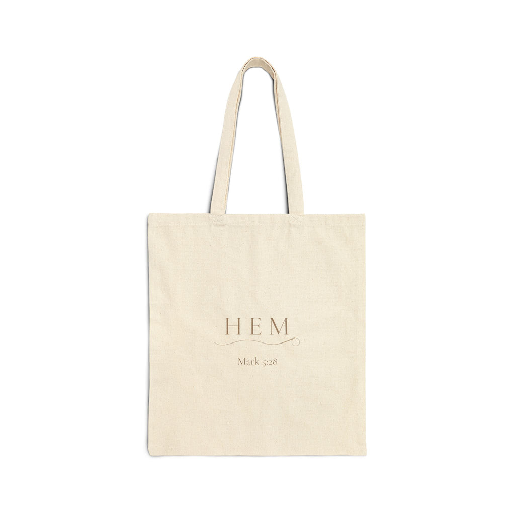 Canvas Tote Bag — Minimal 'HEM' Logo Cotton Shopper