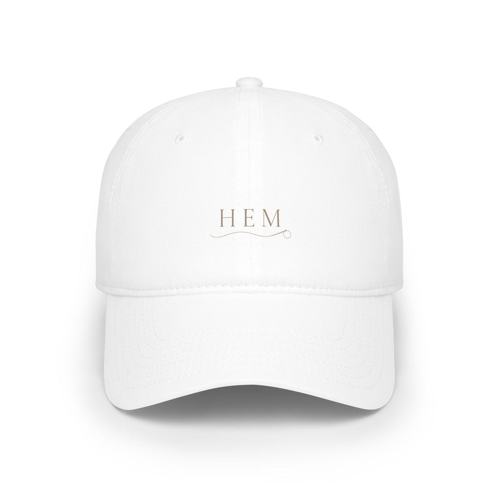 Embroidered 'HEM' Low Profile Baseball Cap – Minimal Monogram Dad Hat