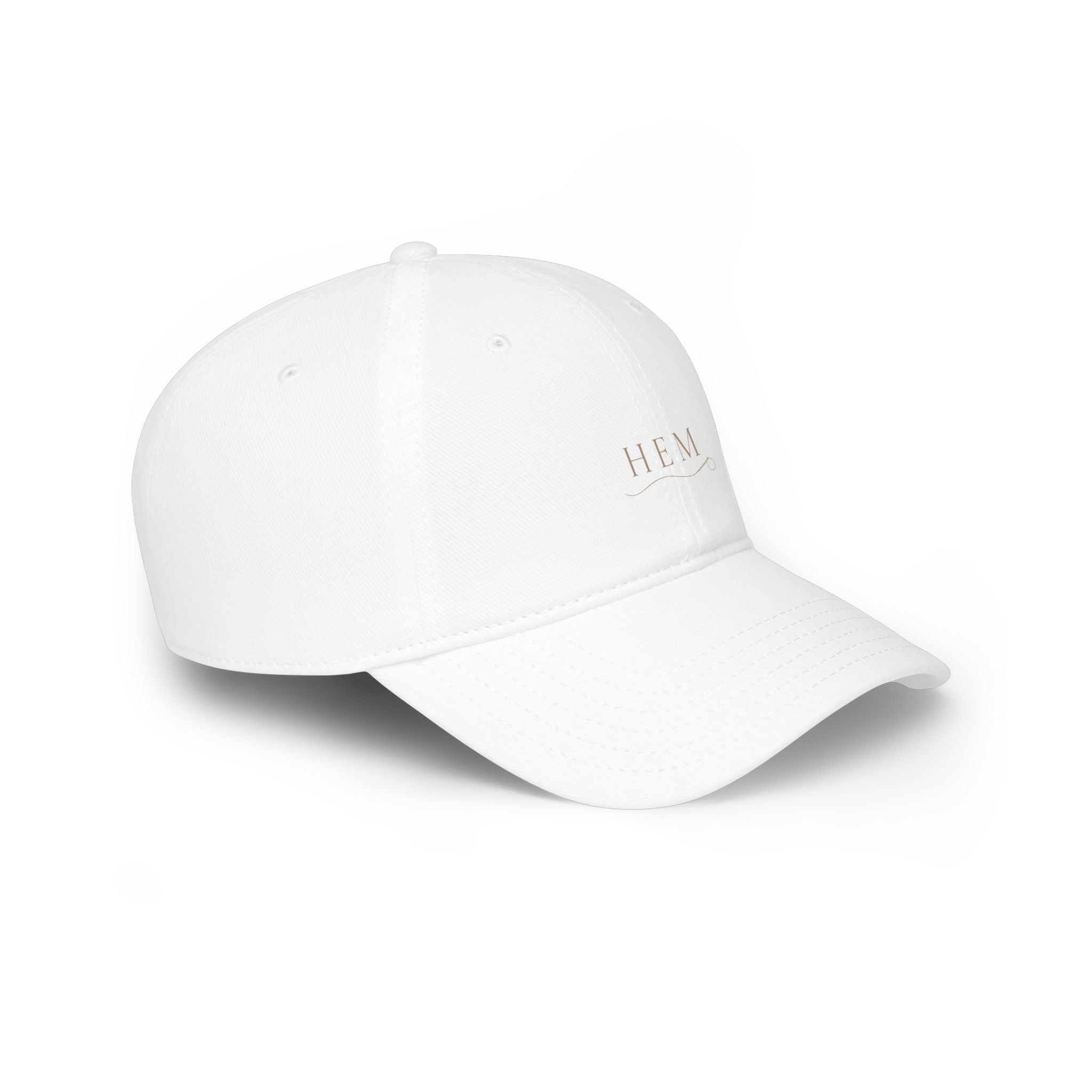 Embroidered 'HEM' Low Profile Baseball Cap – Minimal Monogram Dad Hat