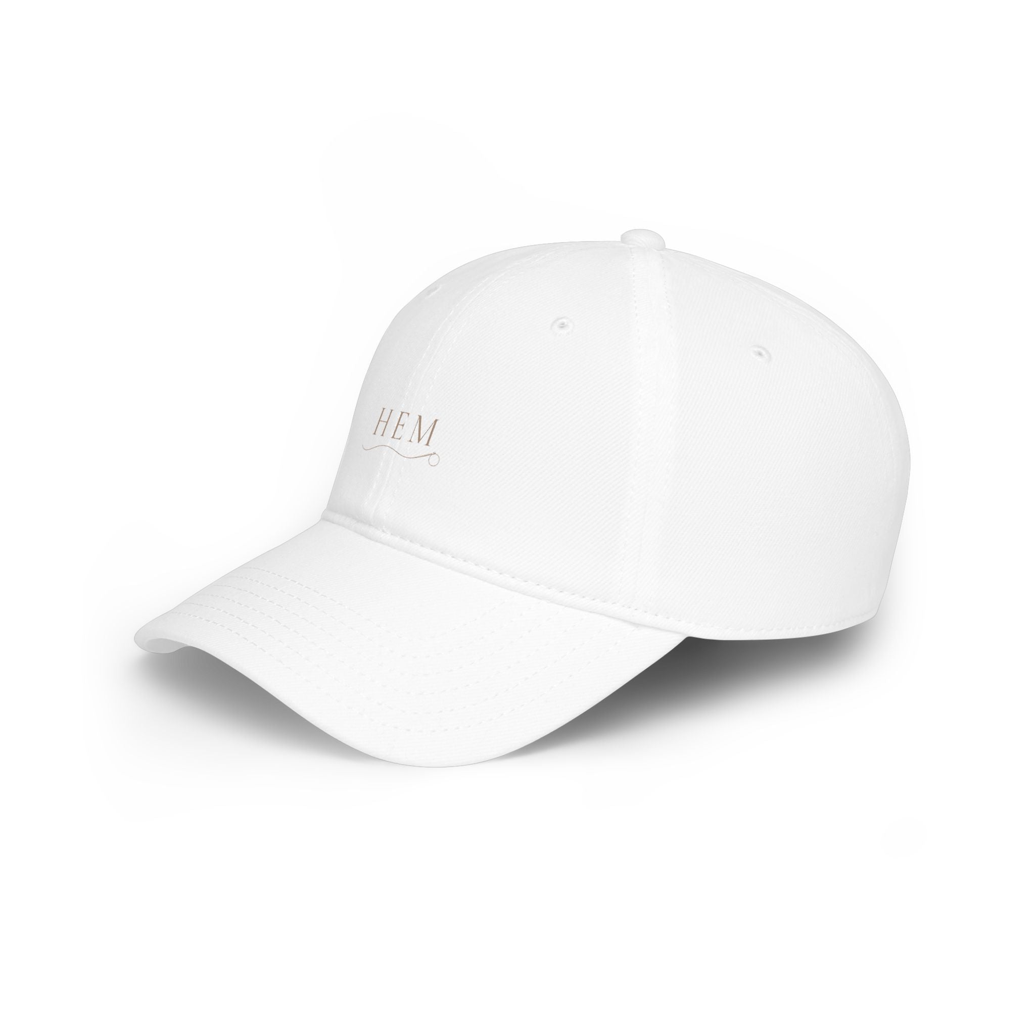 Embroidered 'HEM' Low Profile Baseball Cap – Minimal Monogram Dad Hat